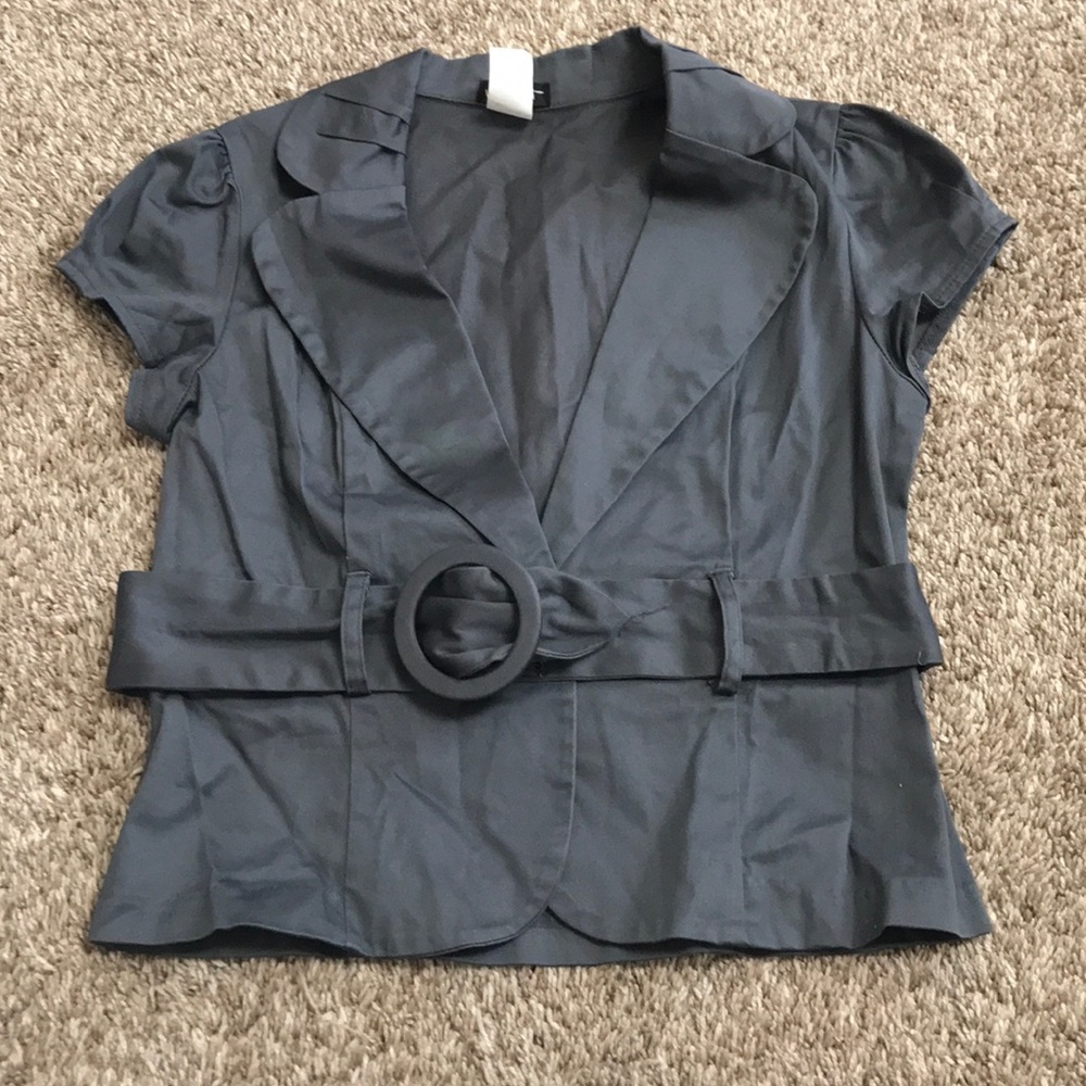 Von Mozart gray short sleeve suit jacket